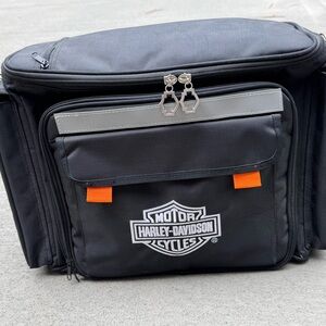 Harley Davidson Saddle Insulated Cooler Bag Picnic Set For Motorcycle W/ Cover